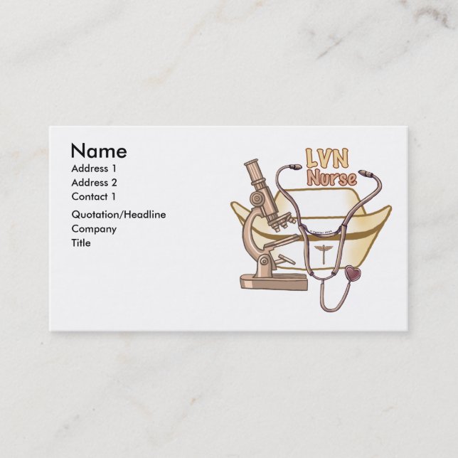 LVN Nurse business cards (Front)