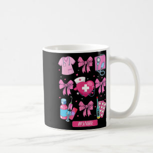 Lvn Valentines Day Coquette Bow Stethoscope Nurse Coffee Mug
