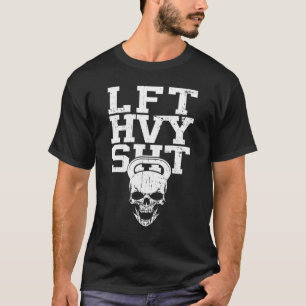 LVT HVY SHT Skull Dumbbell Gym Fitness Bodybuildin T-Shirt
