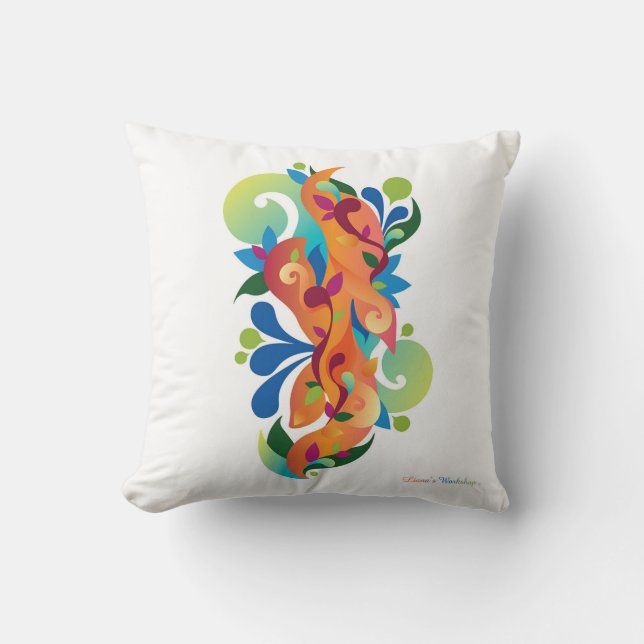 LW Abstract Nature Orange Throw Pillow (Front)