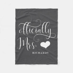 Ly Mrs New Bride With Heart Dark _1 Fleece Blanket