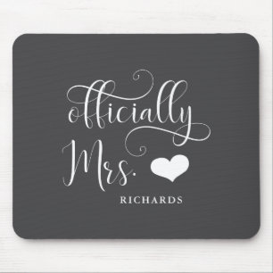 Ly Mrs New Bride With Heart Dark  Mouse Mat