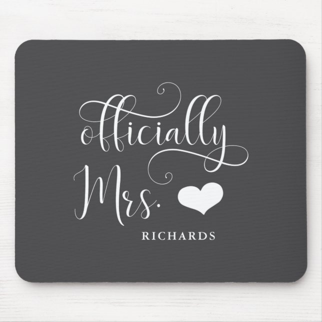 Ly Mrs New Bride With Heart Dark  Mouse Mat (Front)