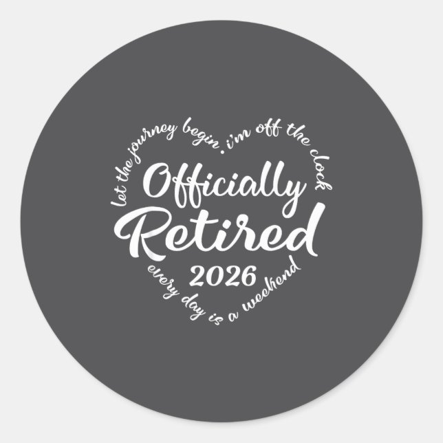 Ly Retired 2026 Hear For Women Retirement  Classic Round Sticker (Front)