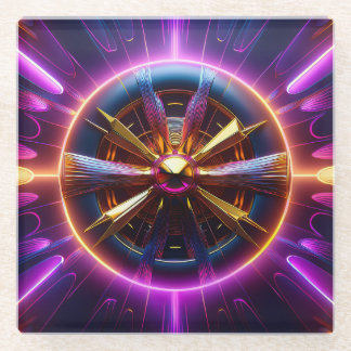 Lyapunov Fractal Much Manipulated Glass Coaster