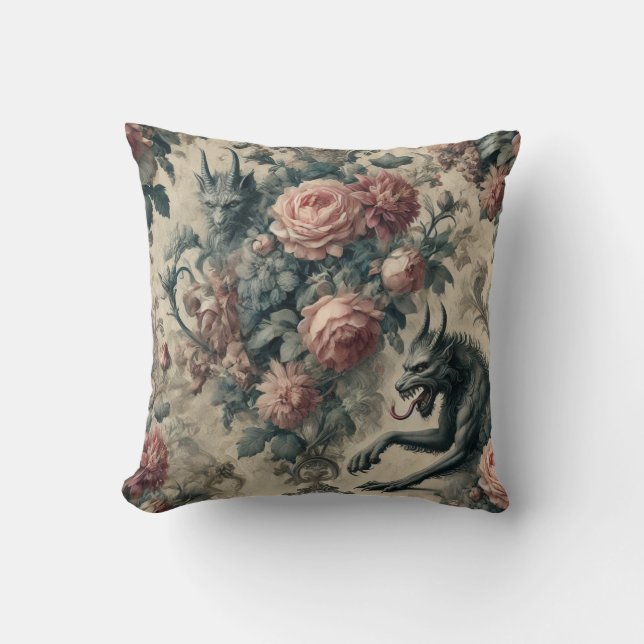 Lycans & Lullabies – Gothic Victorian Design Cushion (Front)