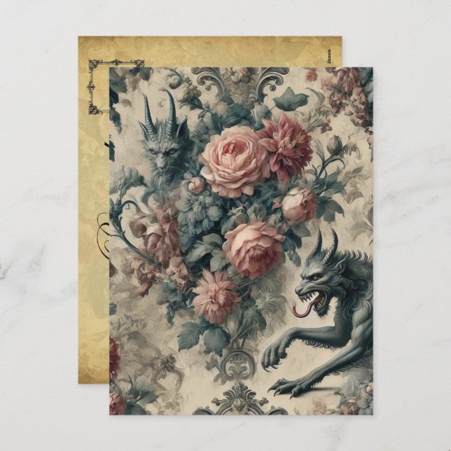 Lycans & Lullabies – Gothic Victorian Design Holiday Postcard (Front/Back)