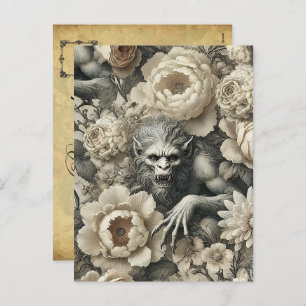 Lycanthropic Splendor – Gothic Victorian  Holiday Postcard