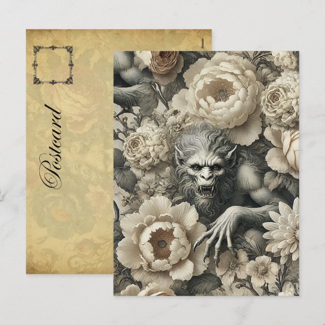 Lycanthropic Splendour – Gothic Victorian  Holiday Postcard (Front/Back)