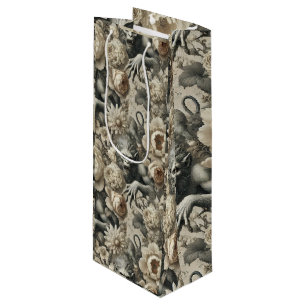 Lycanthropic Splendour – Gothic Werewolf Floral  Wine Gift Bag