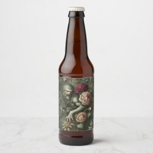 Lycanthropic Verdant – Gothic Floral Design Beer Bottle Label
