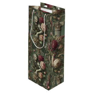 Lycanthropic Verdant – Gothic Floral Design Wine Gift Bag