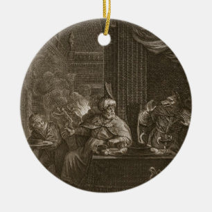 Lycaon Metamorphosed into a Wolf, 1731 (engraving) Ceramic Tree Decoration