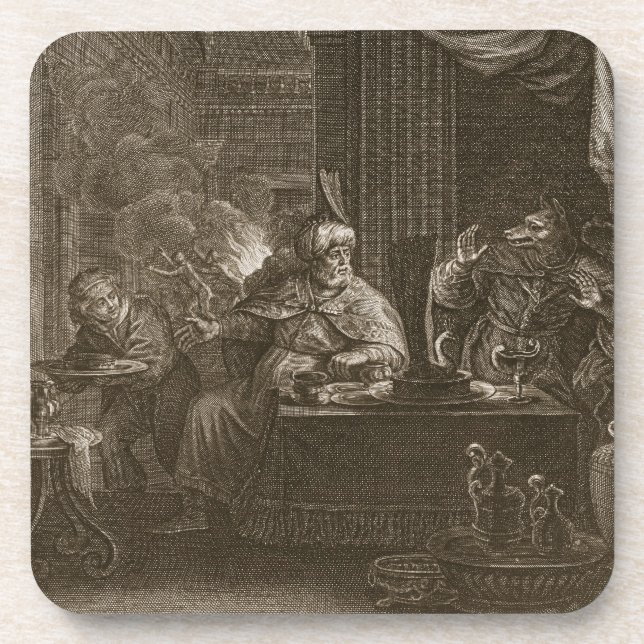 Lycaon Metamorphosed into a Wolf, 1731 (engraving) Coaster (Front)
