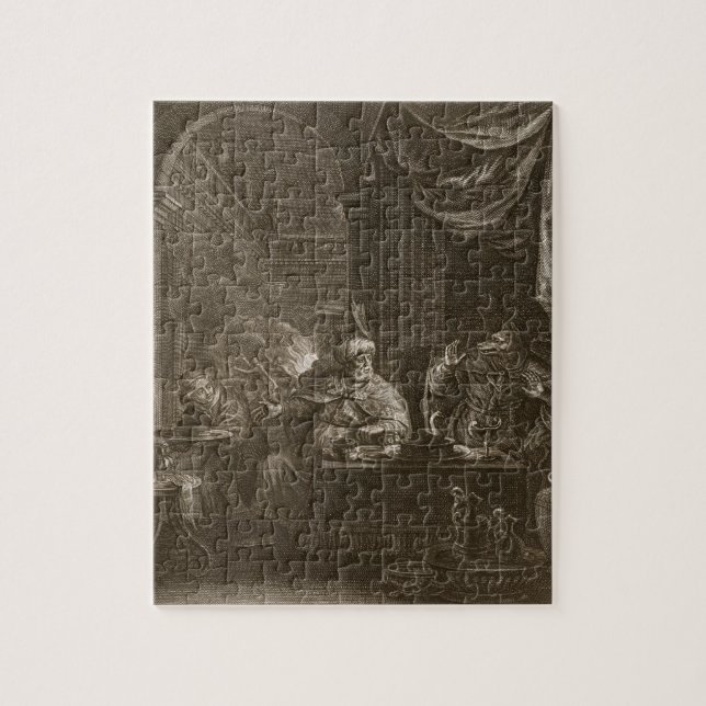 Lycaon Metamorphosed into a Wolf, 1731 (engraving) Jigsaw Puzzle (Vertical)