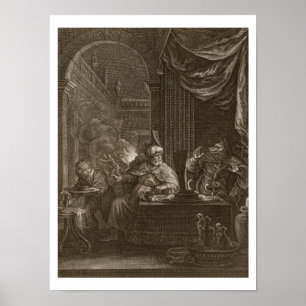 Lycaon Metamorphosed into a Wolf, 1731 (engraving) Poster