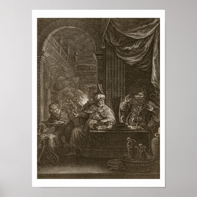 Lycaon Metamorphosed into a Wolf, 1731 (engraving) Poster (Front)