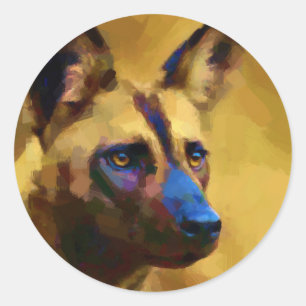 Lycaon Pictus Classic Round Sticker