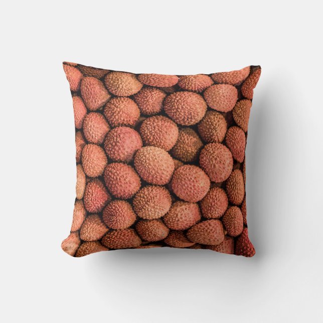 Lychee or Litchi fruit vegan and vegetarian gift Cushion (Front)