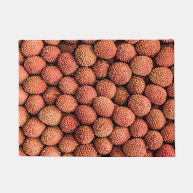 Lychee or Litchi fruit vegan and vegetarian gift Doormat (Front)