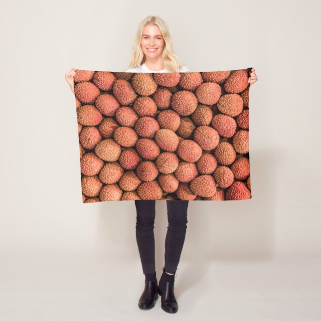 Lychee or Litchi fruit vegan and vegetarian gift Fleece Blanket (In Situ)