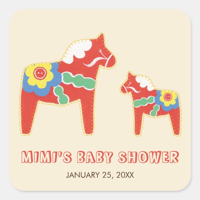 Lycka Till Baby Shower Sticker (Front)