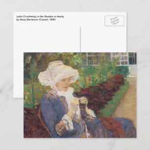 Lydia Crocheting in Garden at Marly, Mary Cassatt Postcard
