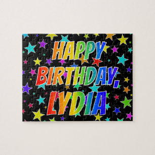 "LYDIA" First Name, Fun "HAPPY BIRTHDAY" Jigsaw Puzzle