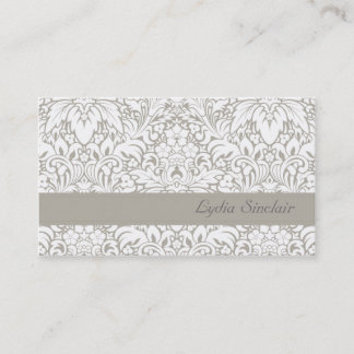 Lydia Grey Damask Floral Business Card