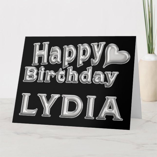 Lydia Happy Birthday Birthday Card Stand Up (Front)