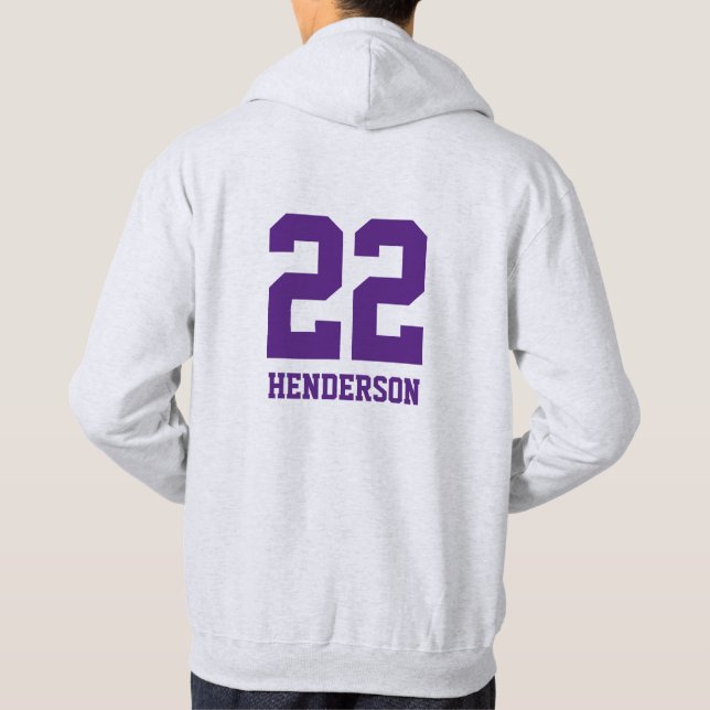 LYFL 05 | Men's Custom Purple Grunge Lassen Logo Hoodie (Back)