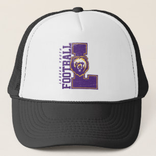 LYFL 06   Purple Lassen Logo Trucker Hat
