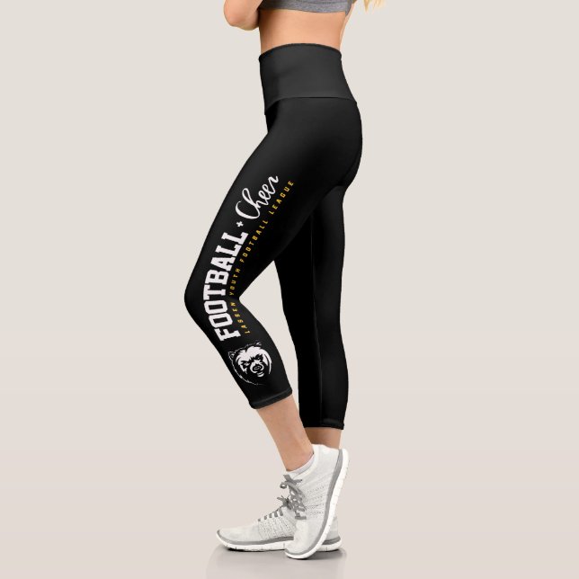 LYFL | Women's Lassen Football Black  Capri Leggings (Left)