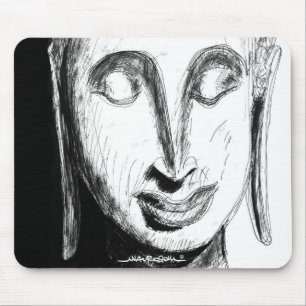 Lying Buddha Wat Pho Bangkok Thailand B&W Mouse Mat