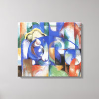Lying Bull by Franz Marc, Vintage Cubism Art