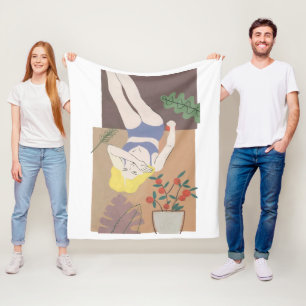 Lying Woman Fleece Blanket