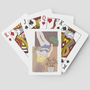 Lying Woman Playing Cards