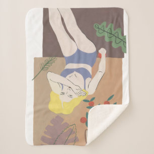 Lying Woman Sherpa Blanket