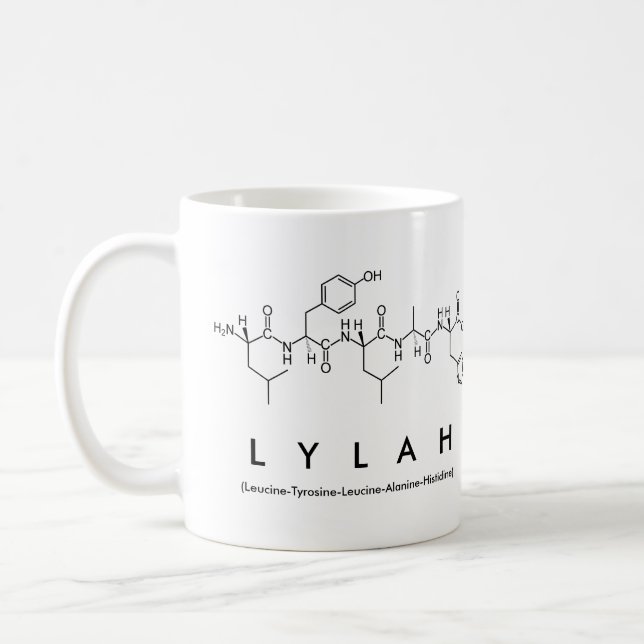 Lylah peptide name mug (Left)