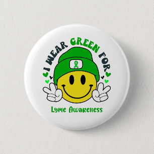 Lyme Awareness Ribbon Support Gifts 6 Cm Round Badge