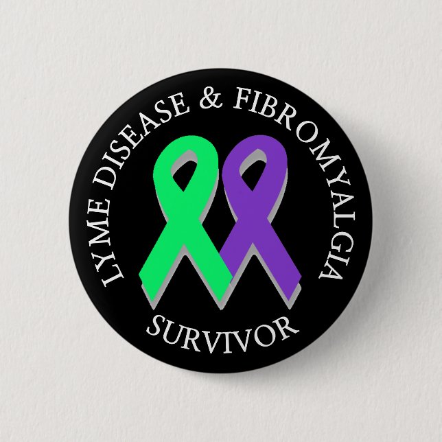 Lyme Disease and Fibromyalgia Survivor Button (Front)