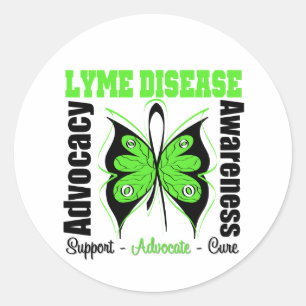 Lyme Disease Awareness Butterfly Classic Round Sticker