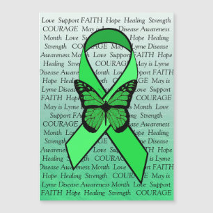 Lyme Disease Awareness Butterfly Ribbon Magnet
