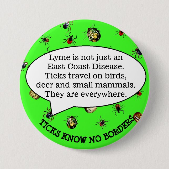 Lyme Disease Awareness Button, Tick Button (Front)