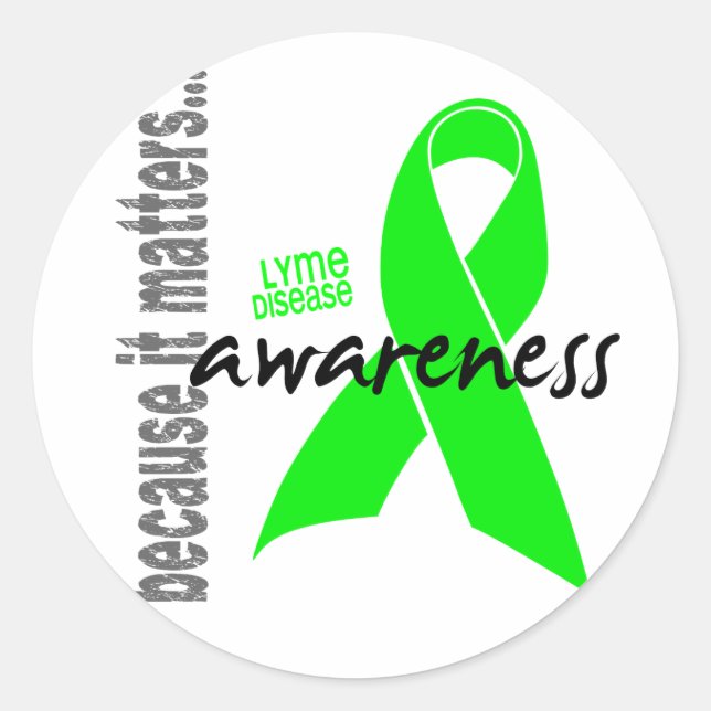 Lyme Disease Awareness Classic Round Sticker (Front)