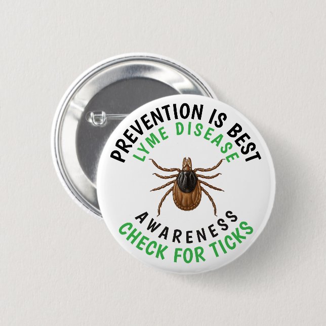Lyme Disease Awareness | Deer Tick  6 Cm Round Badge (Front & Back)