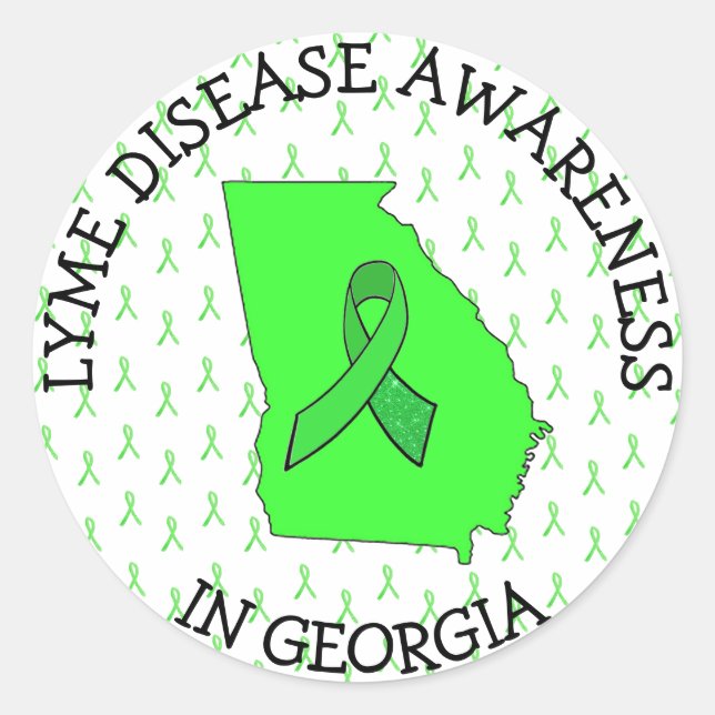 Lyme Disease Awareness in Georgia Stickers (Front)