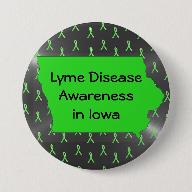 Lyme Disease Awareness in Iowa Button (Front)