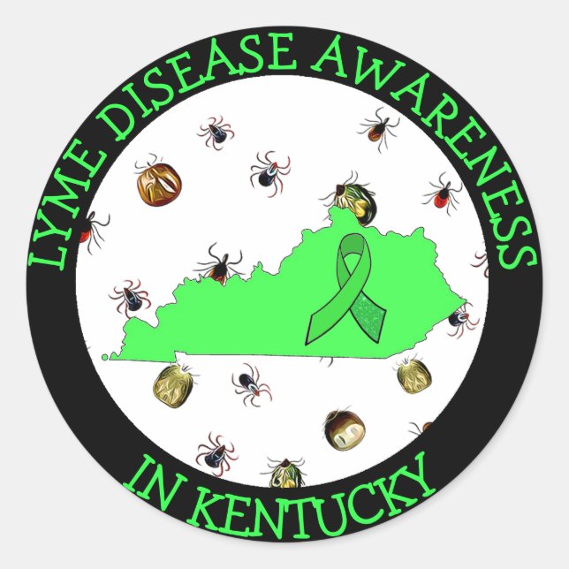 Lyme Disease Awareness in Kentucky Stickers (Front)