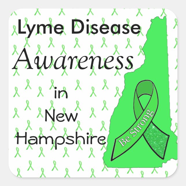 Lyme Disease Awareness in New Hampshire Sticker (Front)